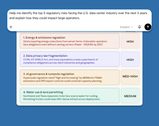 Screen of IBISWorld data inside of ChatGPT